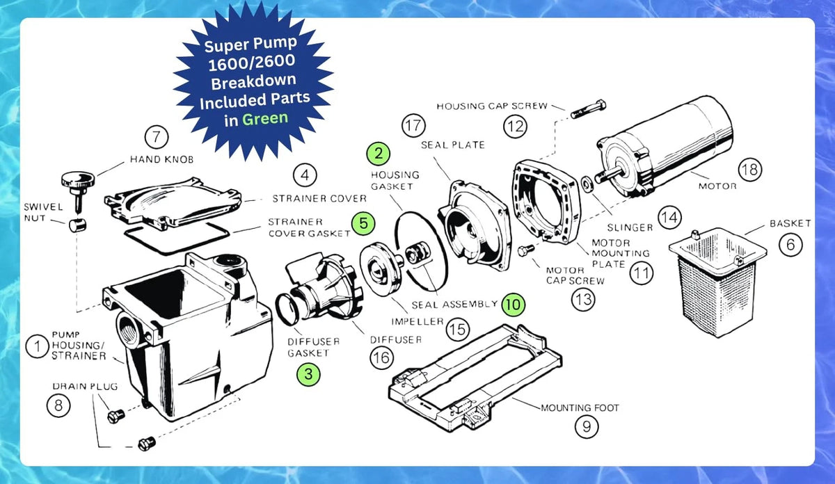 KitKing - SPX1600TRA Super Pump Seal Replacement Standard,  Version