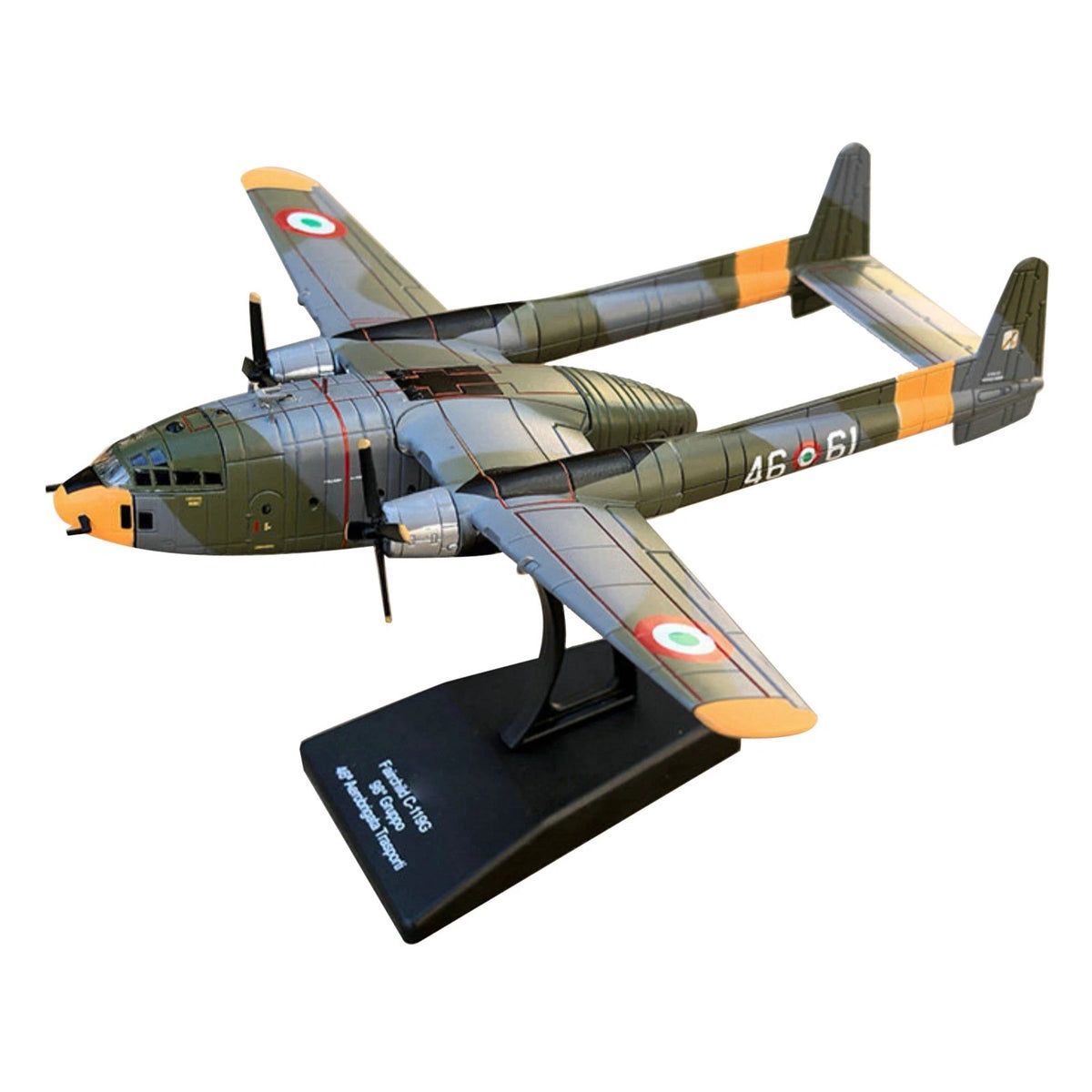 C-119G Flying Boxcar Transport Replica 1:200 Scale US Fairchild Model Stand