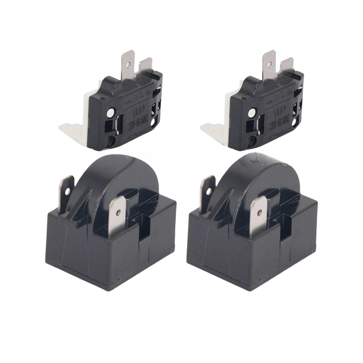 2x Starter Relay + 2x 6750C Thermal Overload Protector for Cooler Compressor