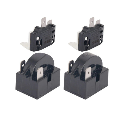 2x Starter Relay + 2x 6750C Thermal Overload Protector for Cooler Compressor