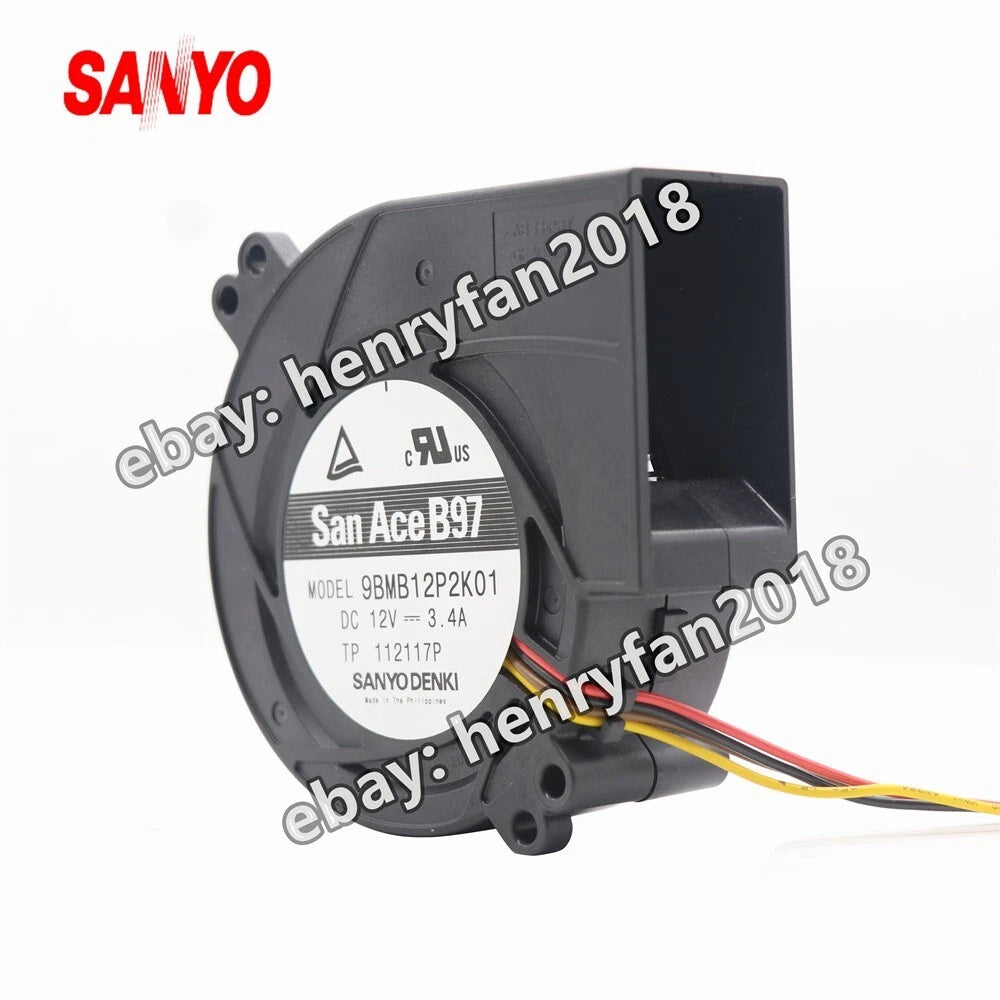 SANYO Denki 9BMB12P2K01 SanAce Blower Fan 12V 3.4A 56.8CFM 97*95*33MM Axial Fan