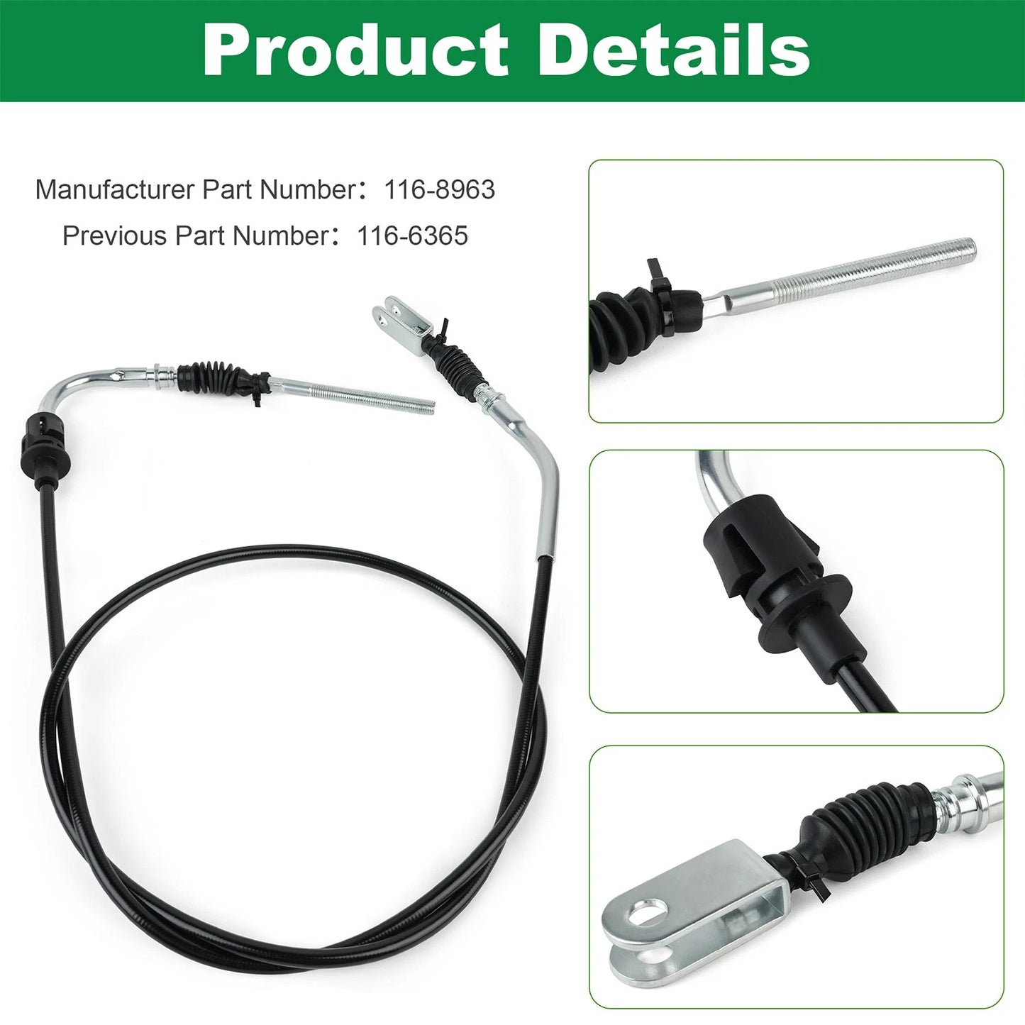 Replacement for Exmark 116-8963 Brake Cable Lazer Z E S X Series 116-6365