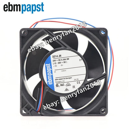 Ebmpapst 3214JH Axial Fan DC 24V 9.0W 0.38A 92*92*38MM 86CFM Square Cooling Fan