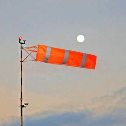 30" Long Orange Outdoor Reflective Belts Grommet Windsock Airport Wind SOCK