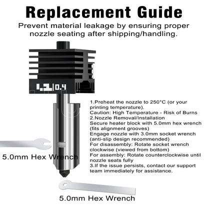 3PK 0.2+0.4+0.6mm P2S Hotend Kit for Bambu For X2D/P2S/H2D/H2C/H2S/A1/A1mini