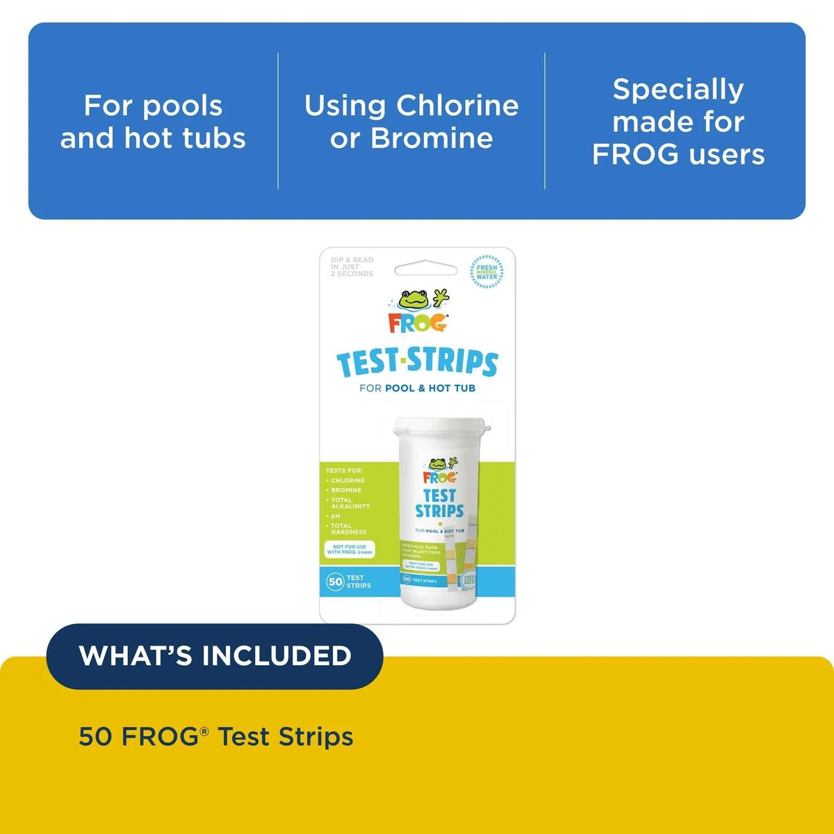FROG Test Strips for Pools and Hot Tubs - Strip with Accurate 1 Pack