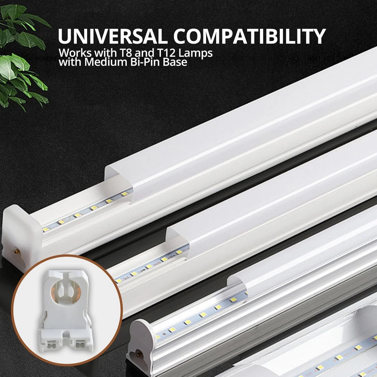 12 Packs Non Shunted T8 Lamp Holder Socket Turn Type for LED Fluorescent...