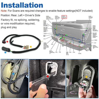 Truck Bed Light Wiring Jumper Harness For Ford F-150 2021-2025 ML3Z-14A411-D