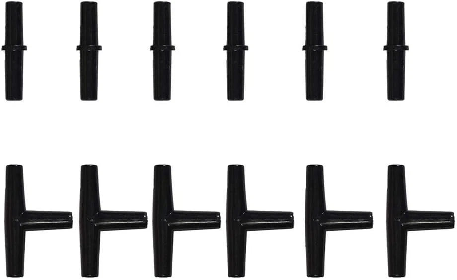 JIH Aquarium Air Pump Accessories Set -25 Feet Airline Tubing Black