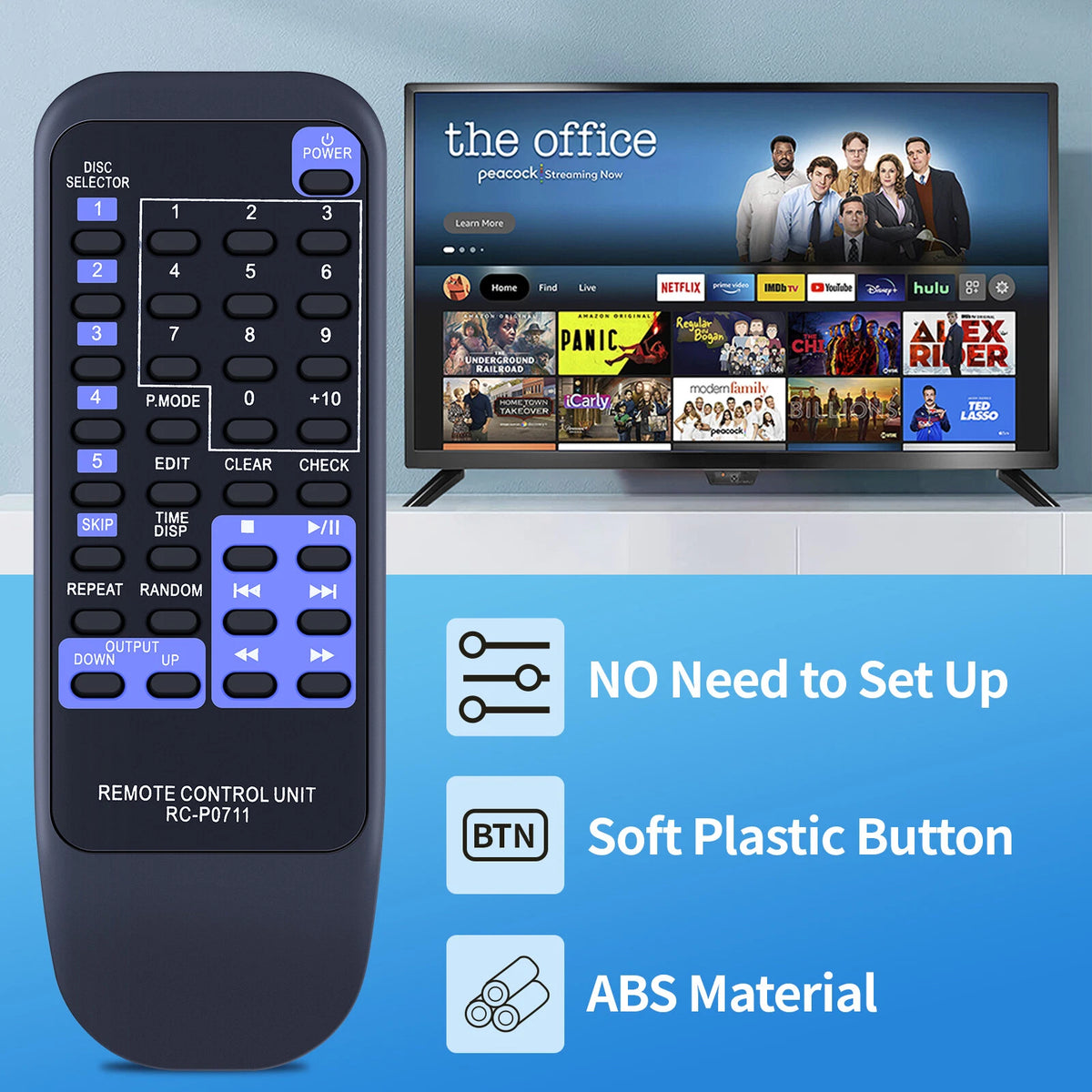 RC-P0711 Remote Control For Kenwood CD Player CD406 CD403 CD404 CD406