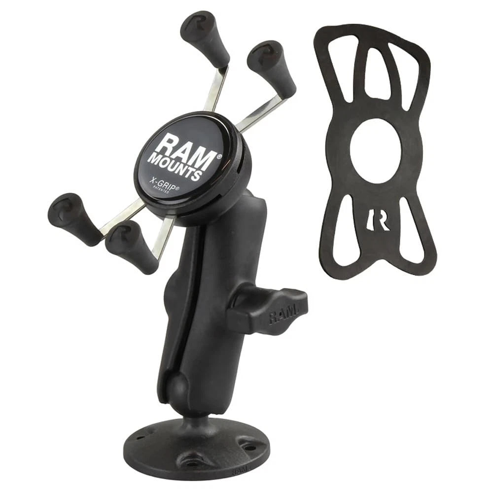 RAM MOUNTS X-Grip Drill-Down Phone Mount – Flat Surface with Black
