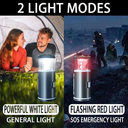 LED Camping Lantern with 15PCS Car Tool Kit, Survival Gear Hiking, Black