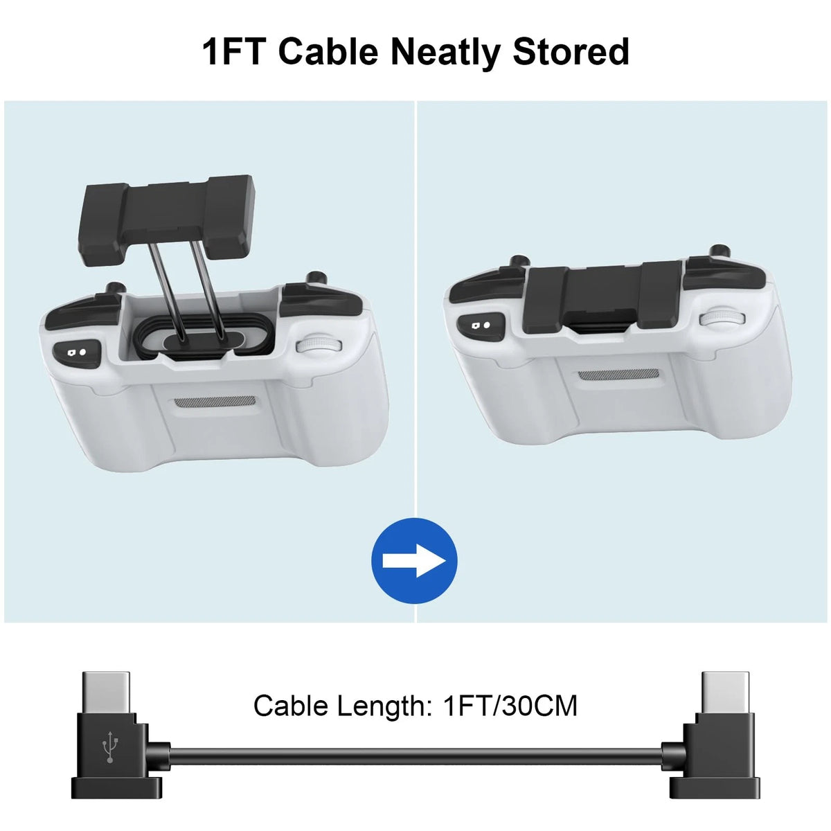 1FT USB C to USB-C Remote Controller Cable for DJI Mavic 3 Mini 2 C C