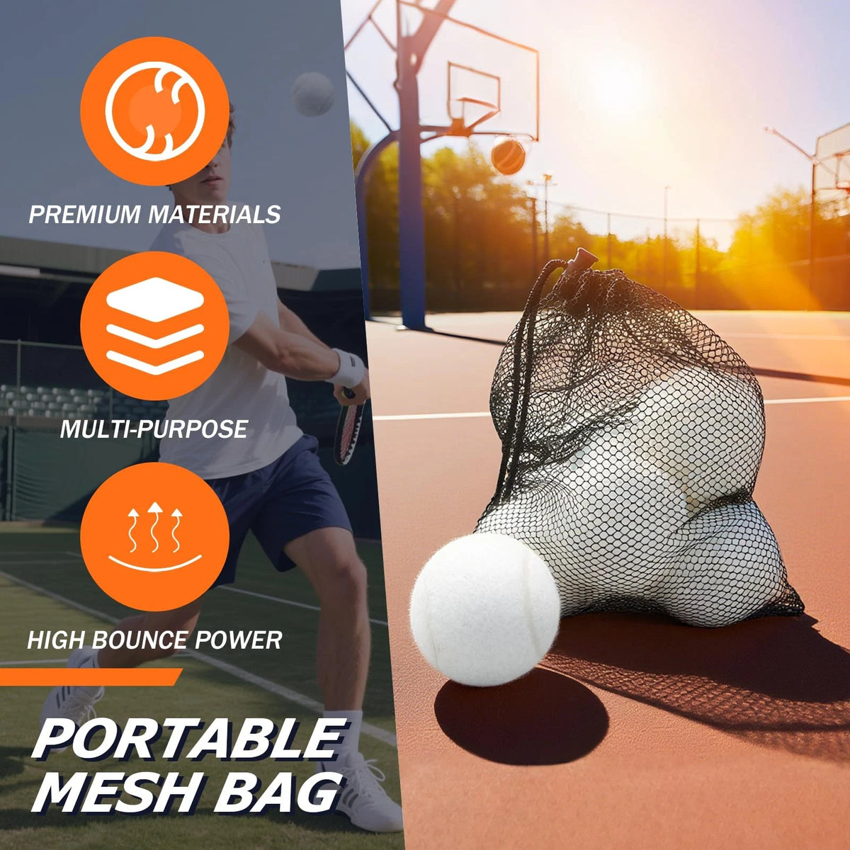 Tennis Balls, 6 Pack High Elasticity Practice Balls with 6.5 cm, White
