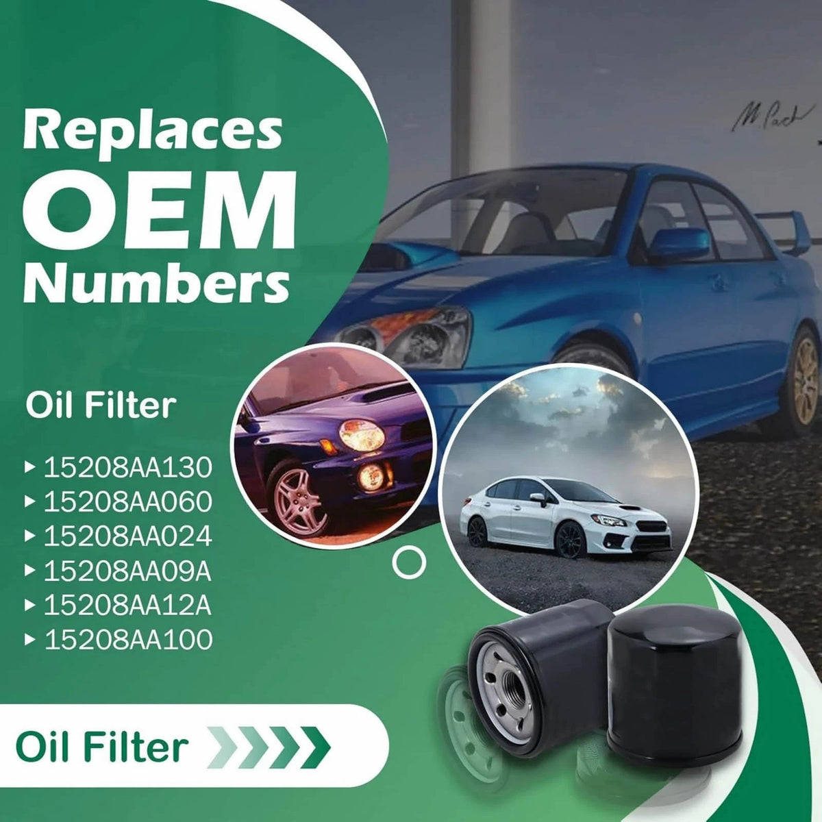 15208AA12A Engine Oil Filter For Subaru Legacy GT 2.5L Turbo EJ255 2005-12 Sedan