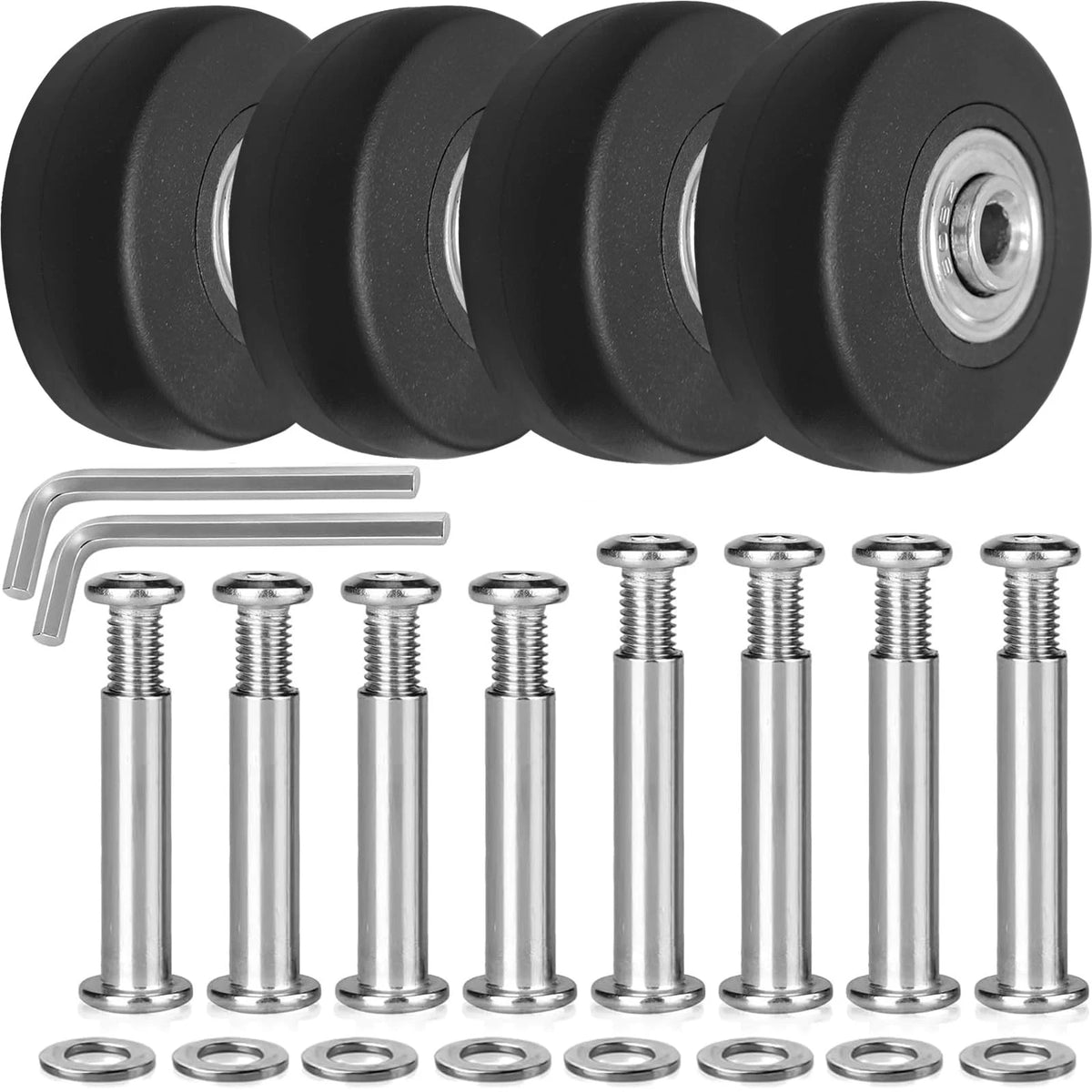 Luggage Suitcase Replacement Wheels 50mm Diameter 1 7/8 50 x 18 mm, Black