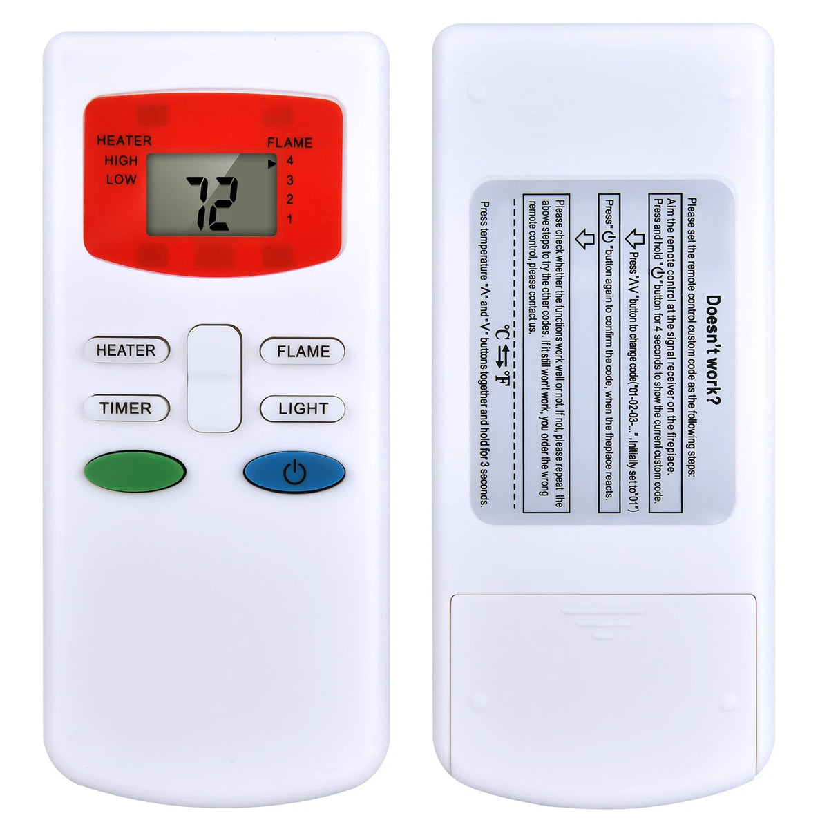 Remote Control For HHT Simplifire Electric Fireplace SF-ALL40-BK SF-ALL48-BK