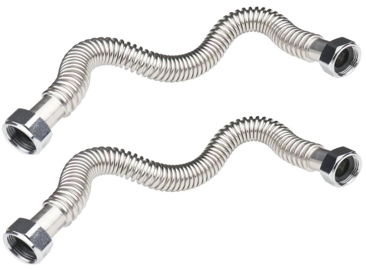 WHK 24-Inch Water Heater 1" FIP Flexible Hose 24 Inch, Stainless Steel