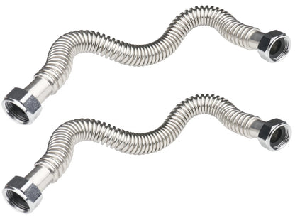 WHK 24-Inch Water Heater 1" FIP Flexible Hose 24 Inch, Stainless Steel