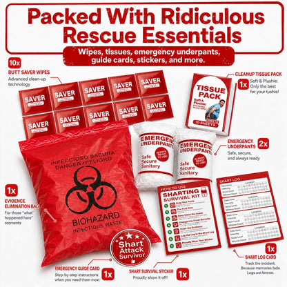 Hawkrown Sharting Survival Kit, Funny Gag Gifts for Men, 40th 50th 60th...