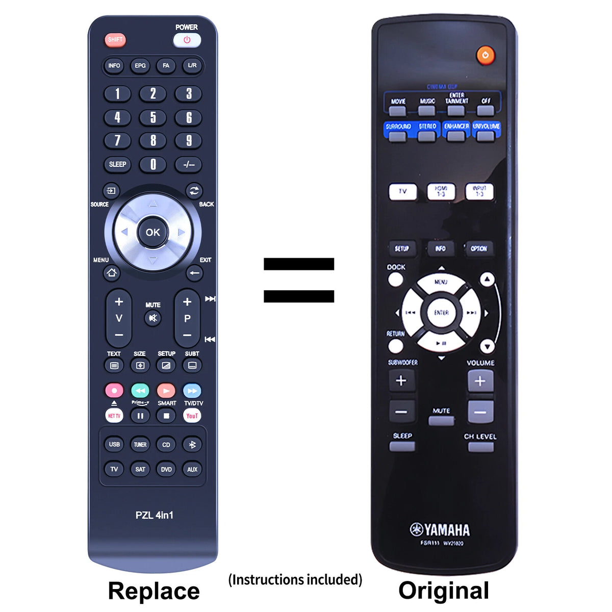 FSR111 WV21820 Replace Remote Control For Yamaha Soundbar YSP-2200 YSP-2200BL