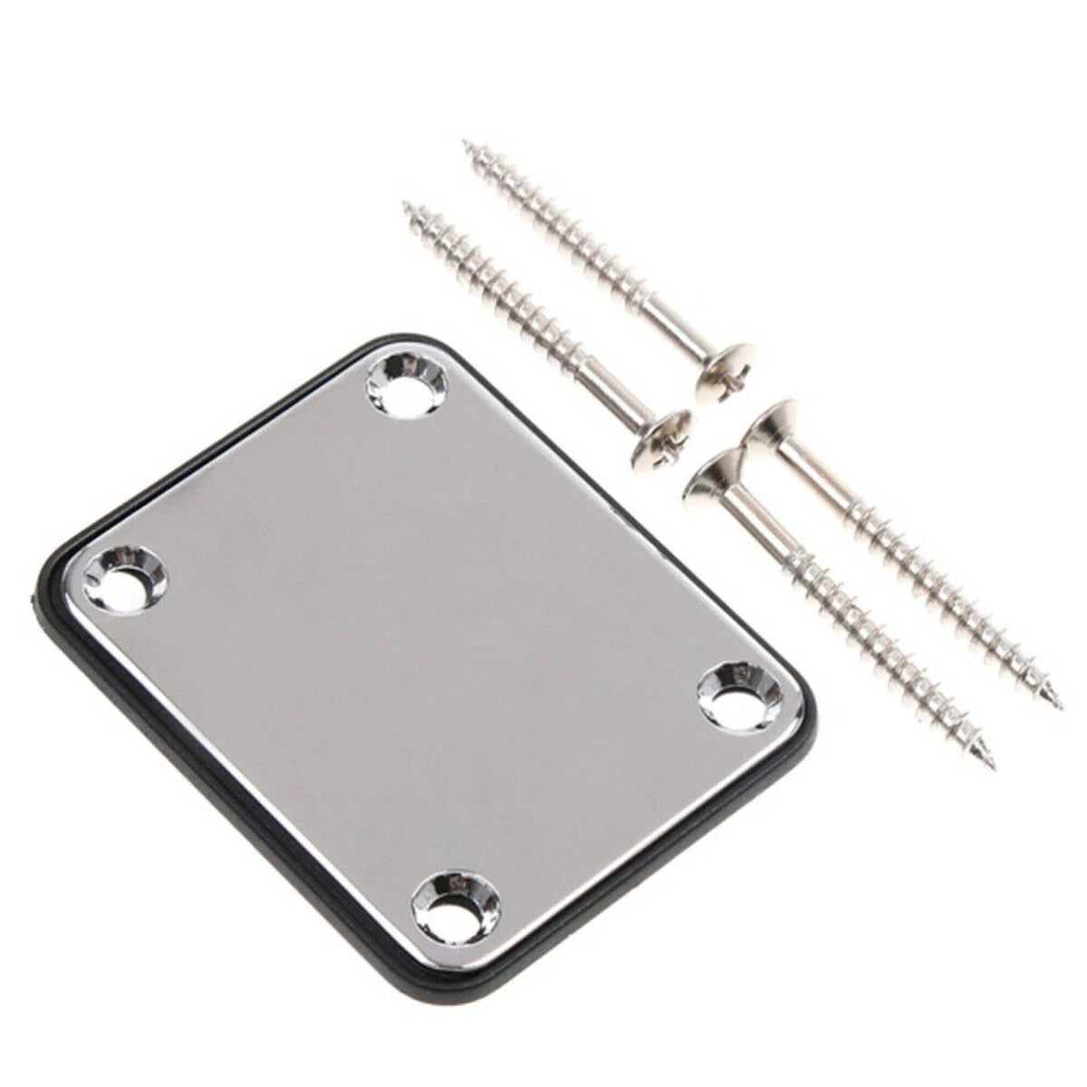 Silver Neck Plate w/ 4 Screws For Strat Tele LP SG Jazz Bass Electric Guitars jj
