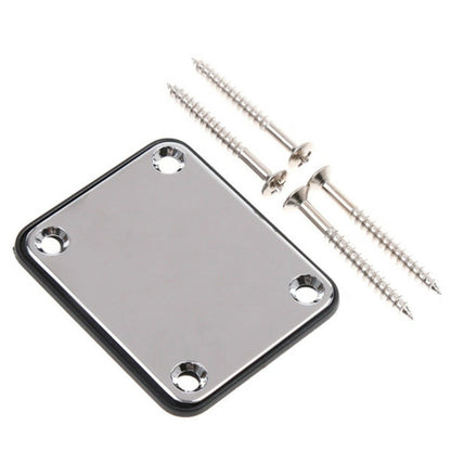 Silver Neck Plate w/ 4 Screws For Strat Tele LP SG Jazz Bass Electric Guitars jj