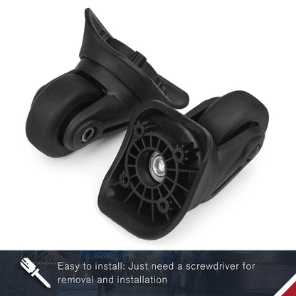 Zoofen Luggage Wheels Replacement 2 pcs Suitcase Black