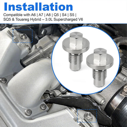 Stainless Steel Supercharger Bleeder Screw Kit for Audi A6 A7 A8 Q5 S4 S5 SQ5