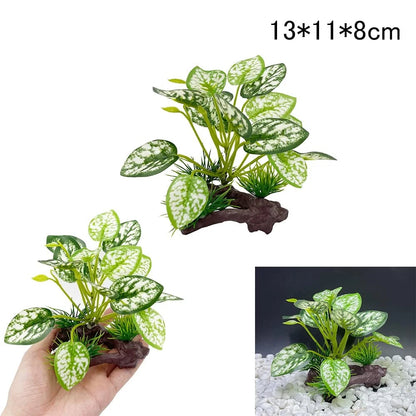 Smoothedo-Pets Fish Tank Decorations Aquarium zzzz-s, Mix-leaf-set-c