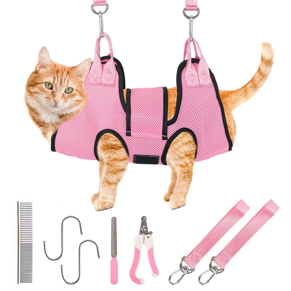 PatiencET Dog Grooming Hammock, Pet Hammock for XS (12 LB Max), Pink