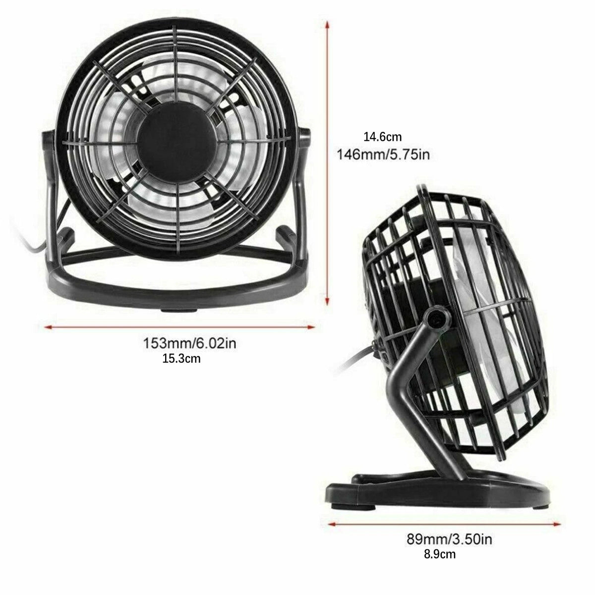4 inch Portable USB Table Fan Mini USB Desk Fan Small Quiet Personal Cooler