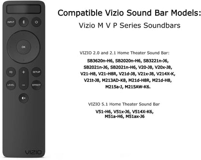 Vizio OEM Replacement Bluetooth Backlit Display Sound Bar Remote BLACK
