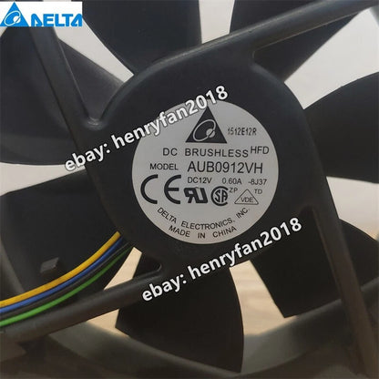 Delta Fan AUB0912VH   DC 12V 0.6A 90*90*25MM 4-Pin Computer Cooling Case Fan