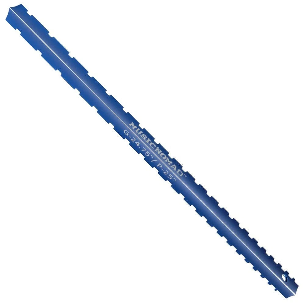 MusicNomad Tri-Beam 3 'n 1 Dual Notched Straightedge & Blue anodized finish