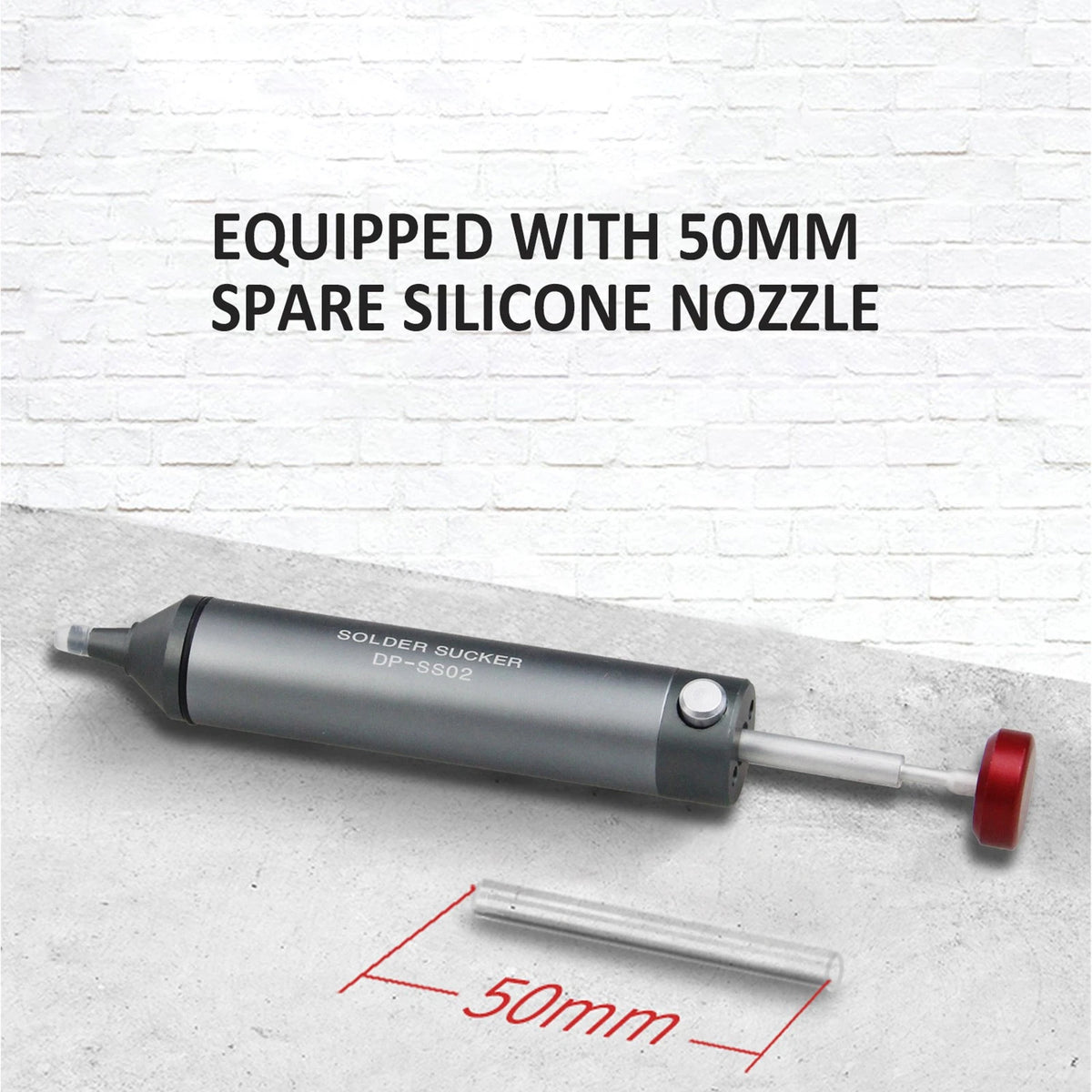 Silver Silicone Tip Solder Sucker Pump Remover Engineer Desoldering Pump Tool
