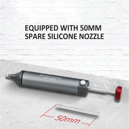 Silver Silicone Tip Solder Sucker Pump Remover Engineer Desoldering Pump Tool