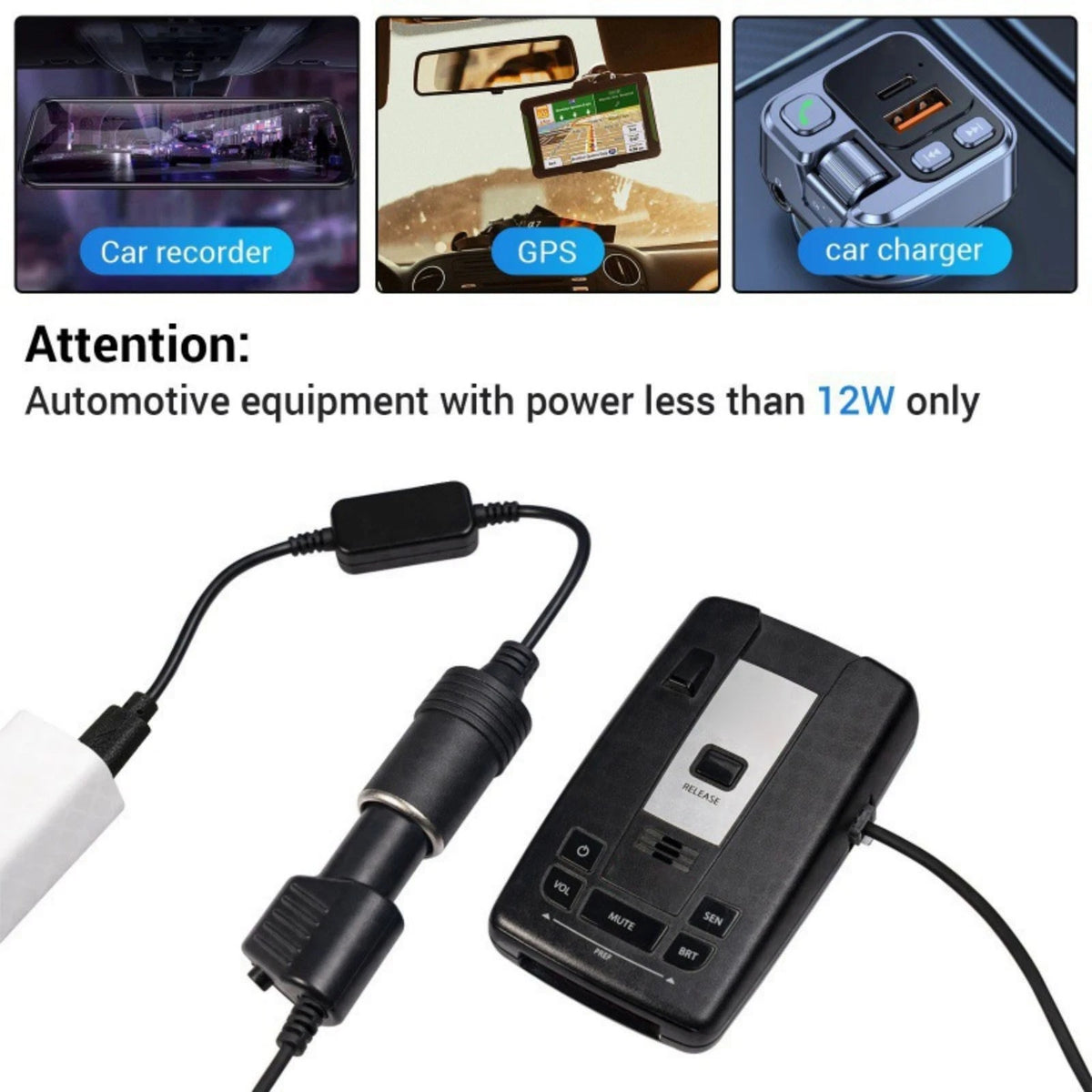 1PCS USB C to 12V Car Cigarette Lighter Adapter Converter Cable for Solar Panel