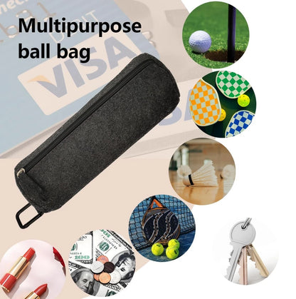 nsgglecher 2Pcs Pickleballs Holder Bag with Metal Hook, Small to Medium, Grey