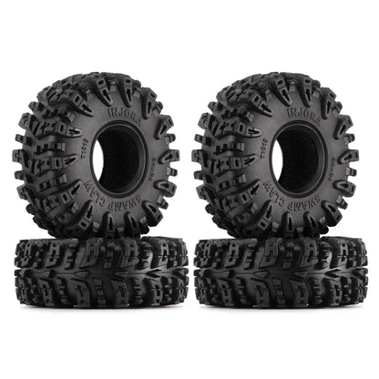 INJORA 1.0 Tires - S5 Swamp Claw Mud Terrain for TRX4M 64mm×24mm, Black
