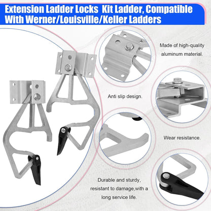Werner 24-32ft Extension Ladder Lock 28-11 Kit Compatible with Aluminum &...