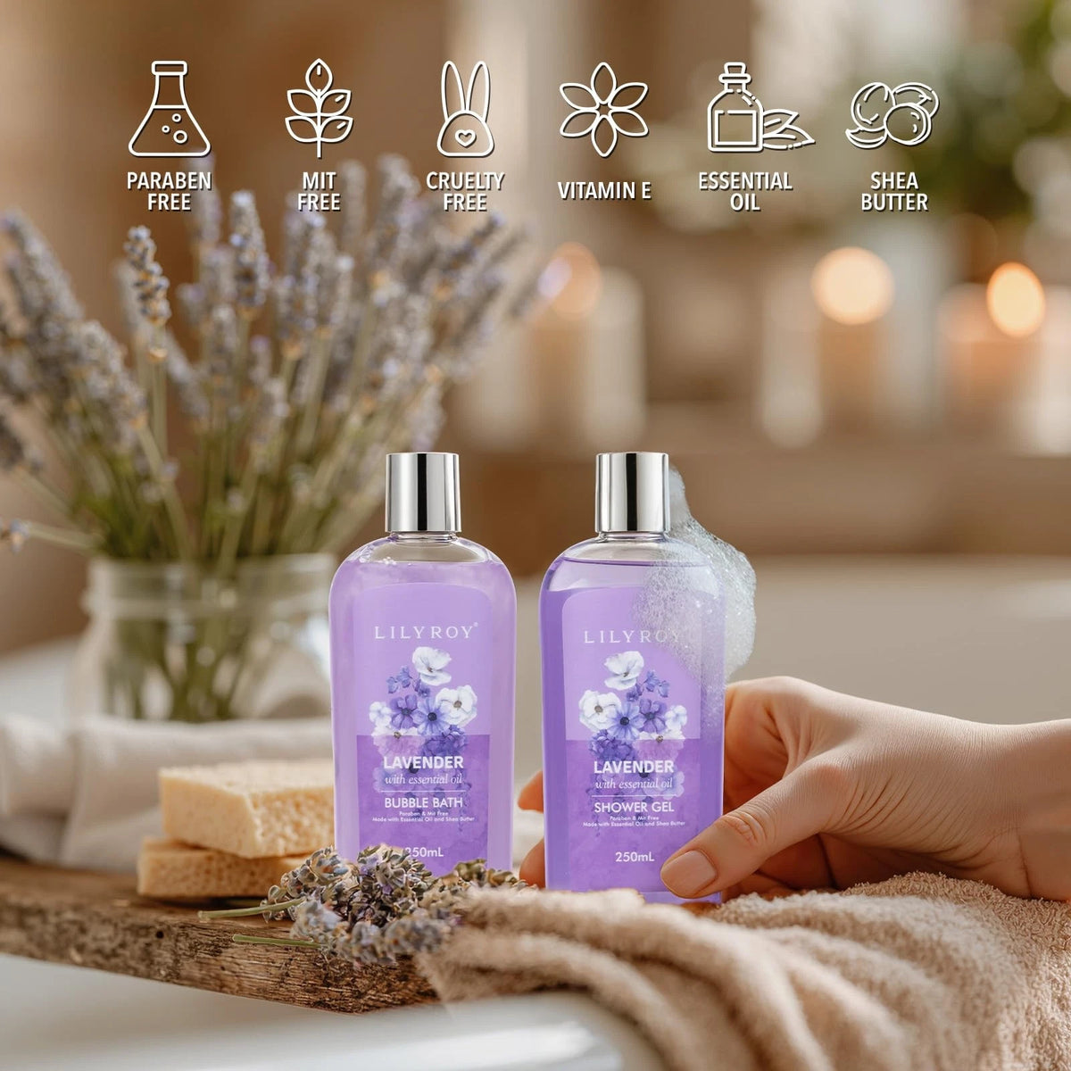Spa Gifts Set, Birthday Gift for Mom - Lavender Baskets Purple