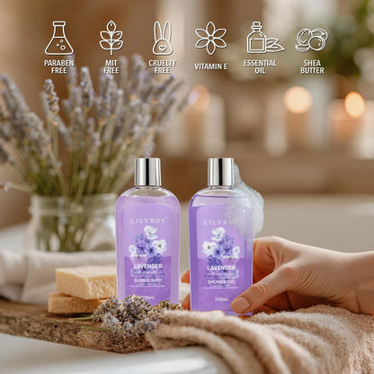 Spa Gifts Set, Birthday Gift for Mom - Lavender Baskets Purple