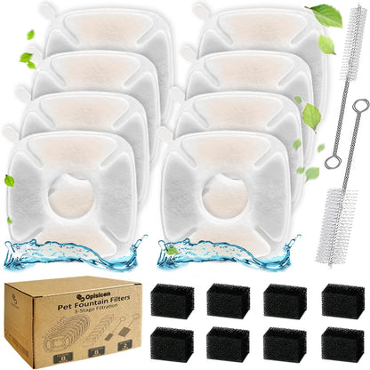 OPISICEN 18 Pcs Cat Fountain Filters Replacement Compatible with VEKEN White