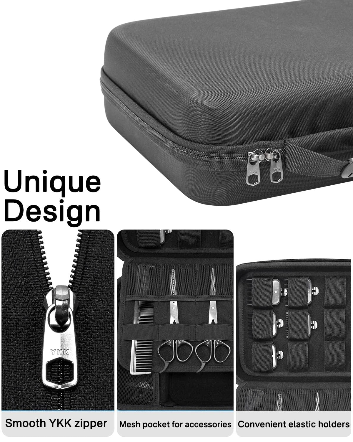 RAIACE Hard Travel Storage Case Compatible with Hair Clippers, Medium, Black