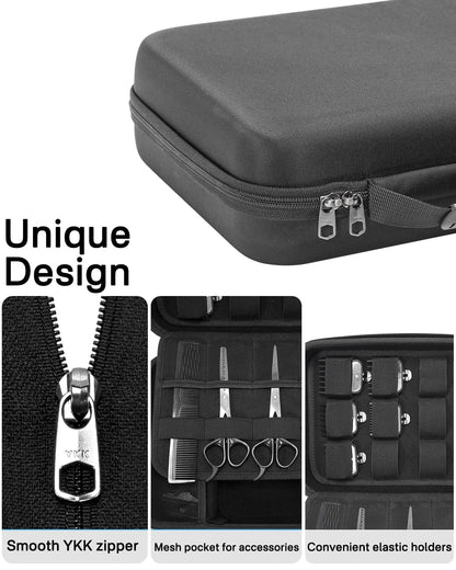 RAIACE Hard Travel Storage Case Compatible with Hair Clippers, Medium, Black