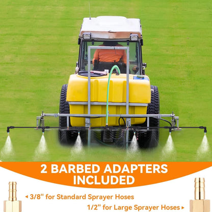 6 Nozzles 18 nozzle tips, 2 sizes (3/8 inch or 1/2 inch), Sprayer Boom Wand