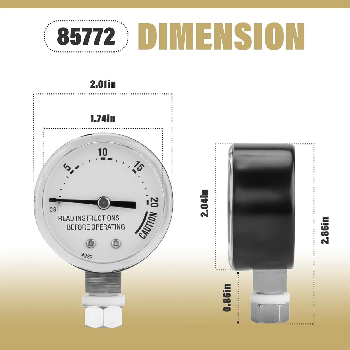 Pressure Cooker Steam Gauge 85772 Replacement for Presto 82237...
