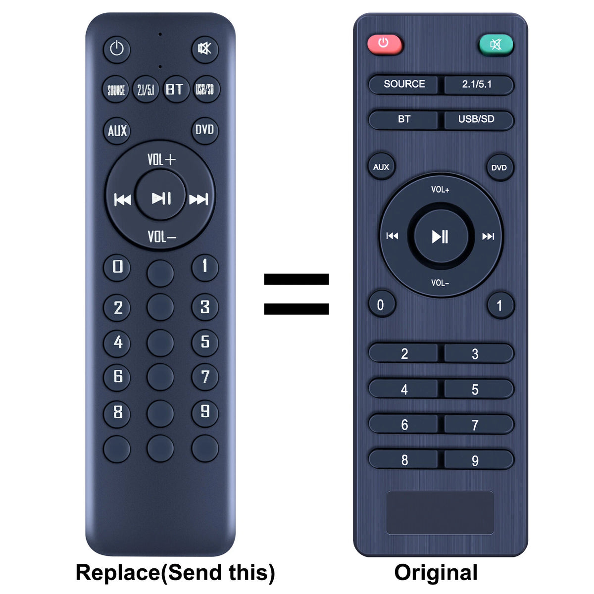 Remote Control For Acoustic Audio AAT50 Bluetooth Home Theater Speaker System