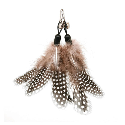 12 Pack Cat Wand Feather Toy Refills with 12 colored feather replacements